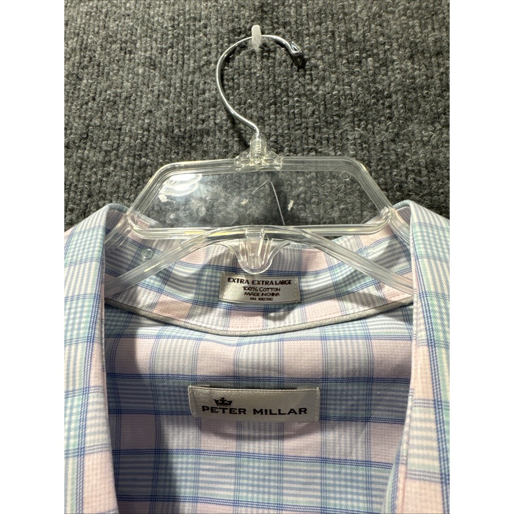 BNWT Peter Millar Men's Button Up Casual Blue & Pink Shirt Men's Size 2XL Rare - Picture 5 of 8